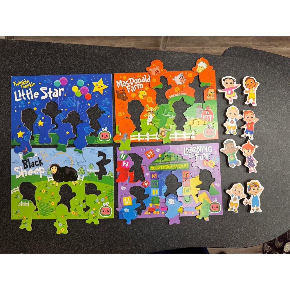 Cocomelon Set of 4 Puzzles by Moonbug Wooden Jigsaw Pre-school Age
